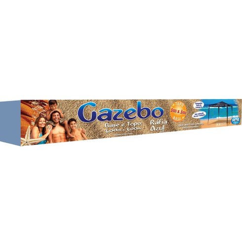 gazebo mor rafia 3x3x2 azul caixa