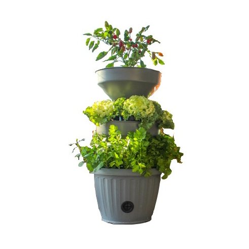 mini horta compacta vertical verde vida cinza novo