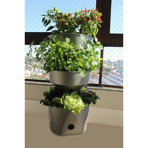 horta vertical verde vida prata sem rodizio