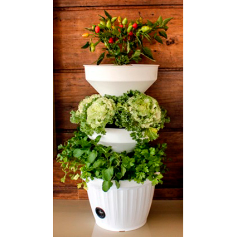 mini horta branca verde vida detalhe agromania