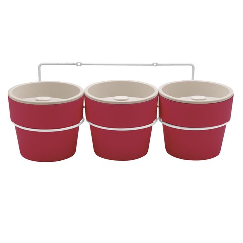 kit com tres vasos auto irrigavel marsala ou