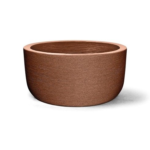 vaso plastico grafiato redondo ferrugem 30