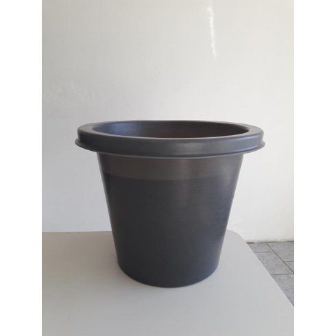 vaso rustico cinza horta verde