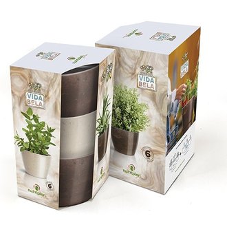 Kit Cachepôs para Presente Vida Bela única Nutriplan cor