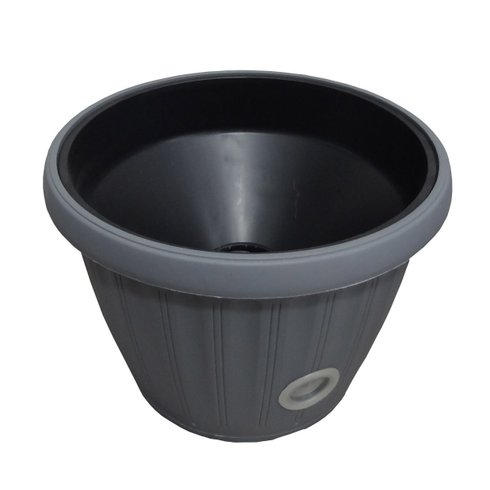 vaso mini acqua cinza autoirrigavel preto