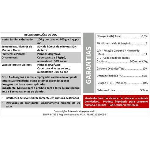 verso humus minhoca vitaplan