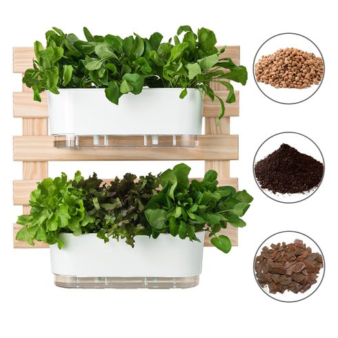 202608 conjunto horta vertical 2jardineiras 2suportes substrato raiz trelica branco