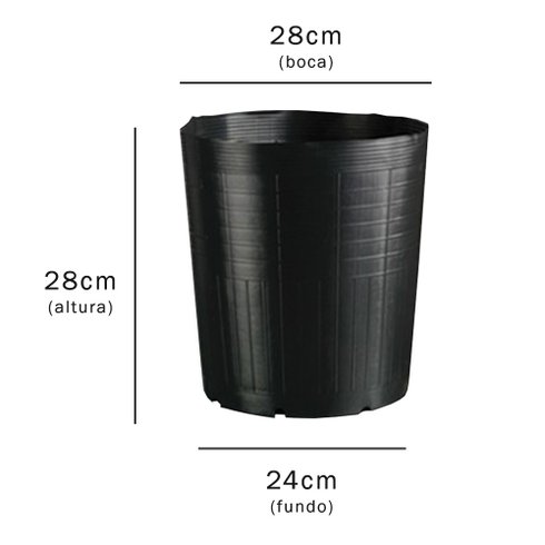vaso embalagem mudas nutriplan 14 3 litros preto dimensoes