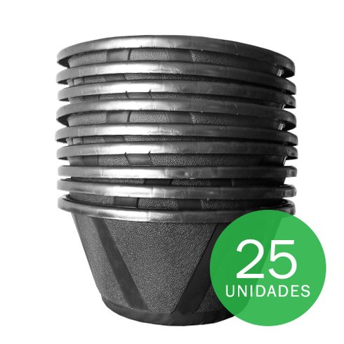 vaso cuia nobre 03 com prato nutriplan preto 25 unidades