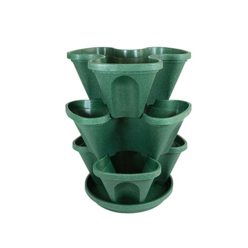 plastgarden vasos empilhaveis verde escuro