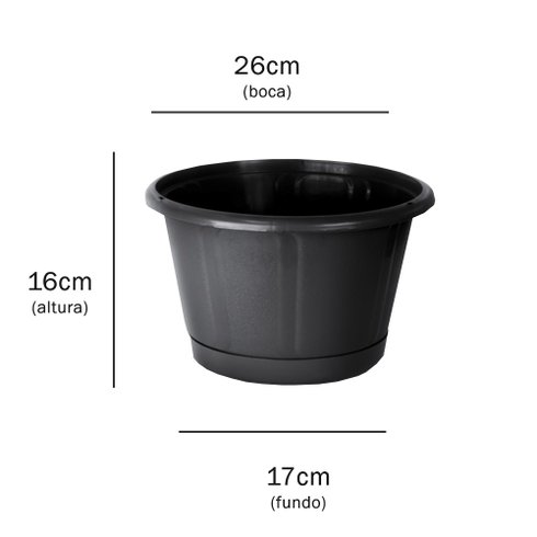 vaso cuia nobre 02 com prato preto nutriplan medidas