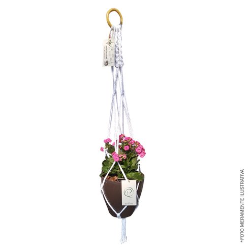 suporte macrame plantie branco