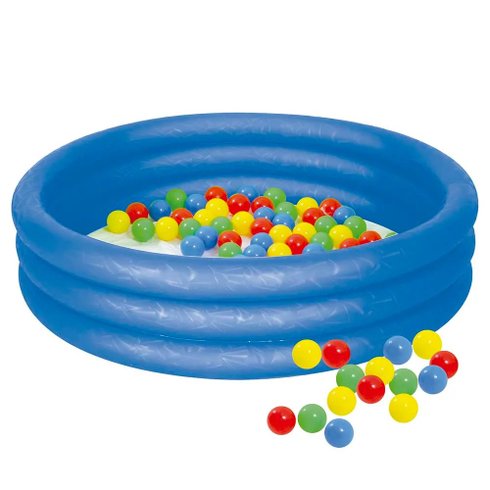 banheira azul com bolinhas 130l mor