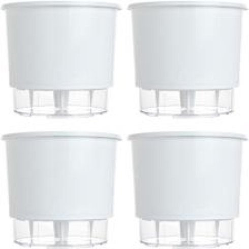 kit 4 vasos raiz autoirrigavel medio branco