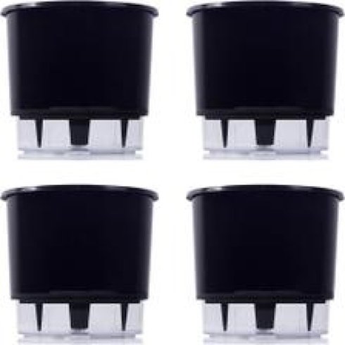 kit 4 vasos raiz autoirrigavel medio preto