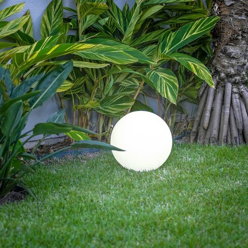 balizador esfera jardim usare branco