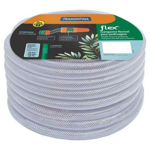 mangueira flex transparente tramontina rolo