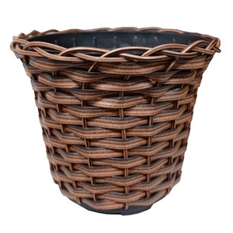 Cachepot Plástico Redondo de Fibra Sintética Trançada CYMBIDIUM Bambu Arte cor