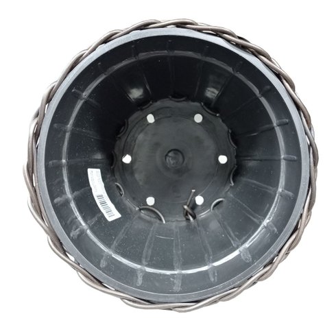 cachepot plastico redondo fibra sintetica trancada argila interno novo