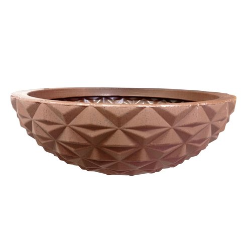 vaso concha lapidado marrom bambu