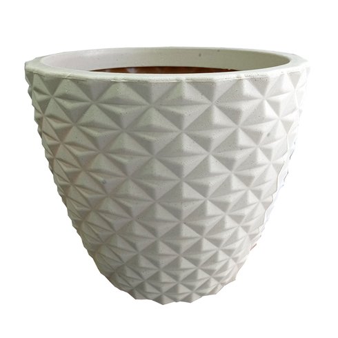 vaso redondo lapidado bege bambu