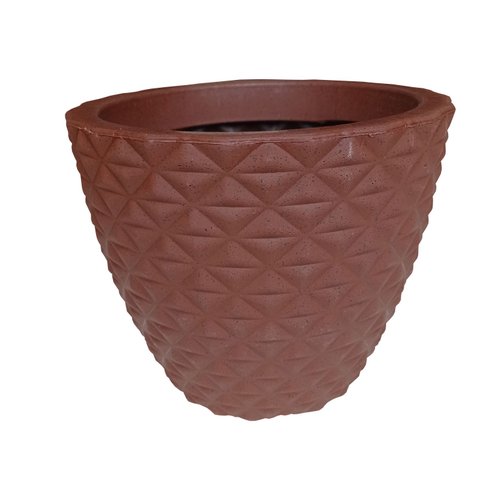 vaso lapidado plastico bambu redondo marrom