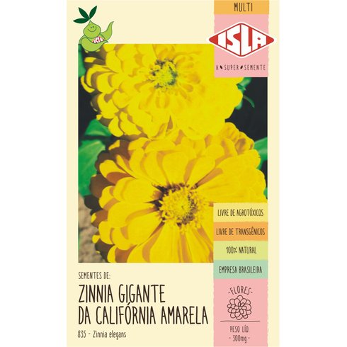 semente zinnia amarela isla