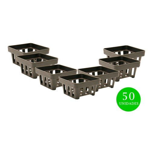 kit ecovaso orquidea vazado cesta 50un preto