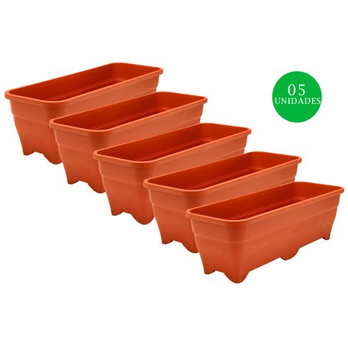 kit jardineira ecovaso 45cm ceramica 05und