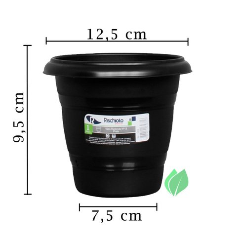 vaso redondo n13 rischioto preto medidas