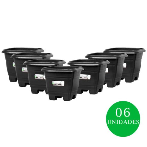 kit vaso quadrado n17 preto rischioto06
