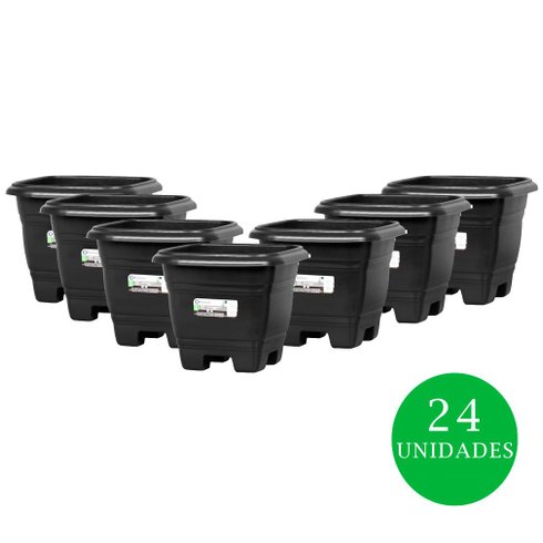 kit vaso quadrado n17 preto rischioto24
