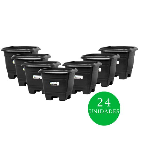 kit vaso quadrado n22 preto rischioto24