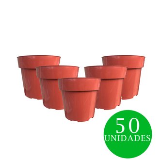Kit Pote de Plástico Rígido Alta Drenagem N17 Ecovaso Terracota