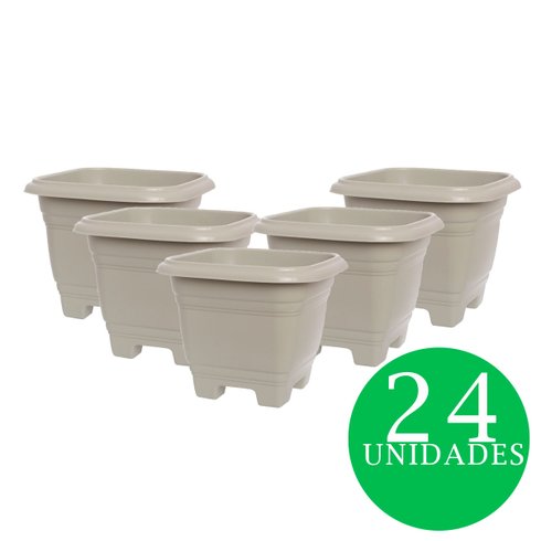 kit vaso quadrado areia 24und rischioto