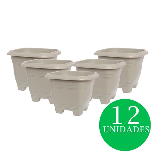 kit vaso quadrado areia 12und rischioto