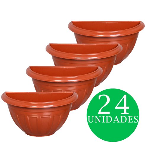 kit vaso parede 17 litros rischioto marrom 24und
