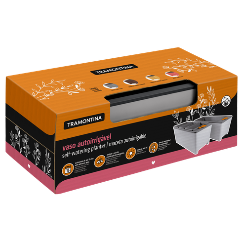 horta vaso unico cinza tramontina embalagem