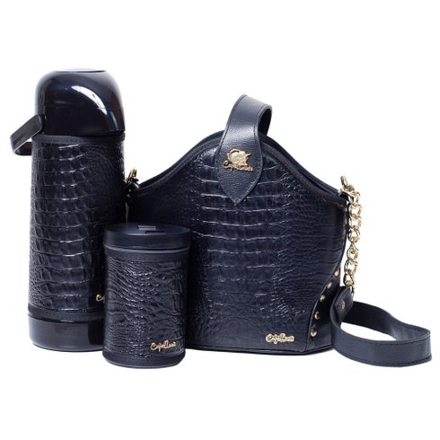 kit chimarrao corrente dourada preto