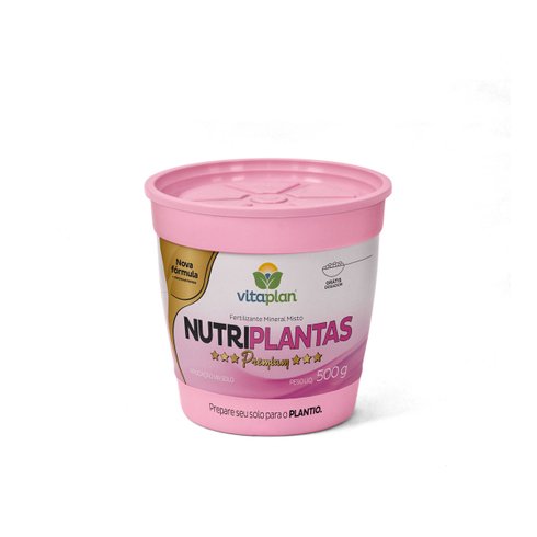 fertilizante premium nutriplantas 500g pote vitaplan