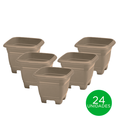 kit vaso quadrado 28 richioto areia novo 24und