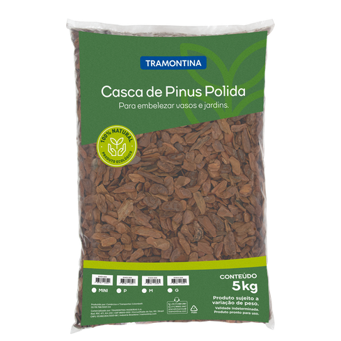 casca de pinus polida tramontina pequeno 5kg