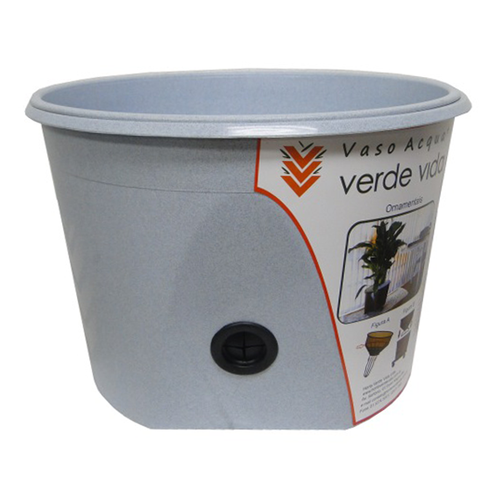 vaso acqua auto irrigavel verde vida cinza