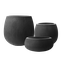 vaso relevo oval preto