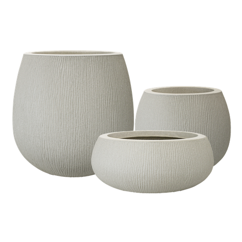 vaso relevo oval cimento