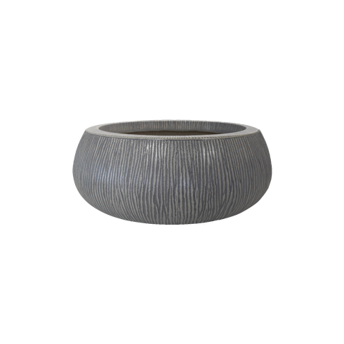 vaso relevo oval 23 cimento queimado