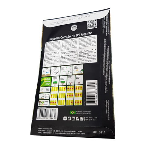 informacao semente repolho coracao de boi gigante golden feltrin 7g