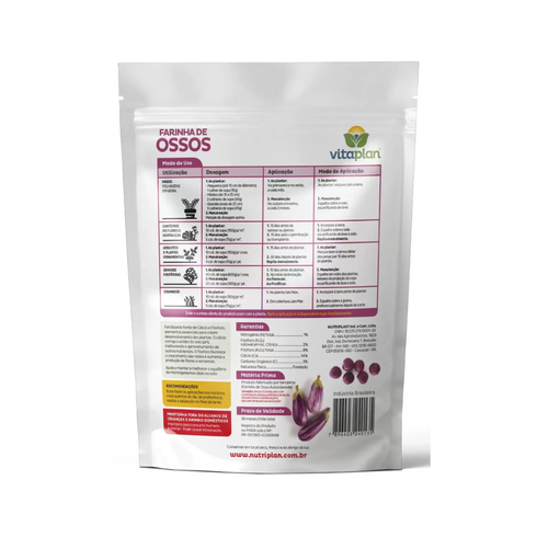 informacao fertilizante farinha de osso pouch vitaplan 1 kg
