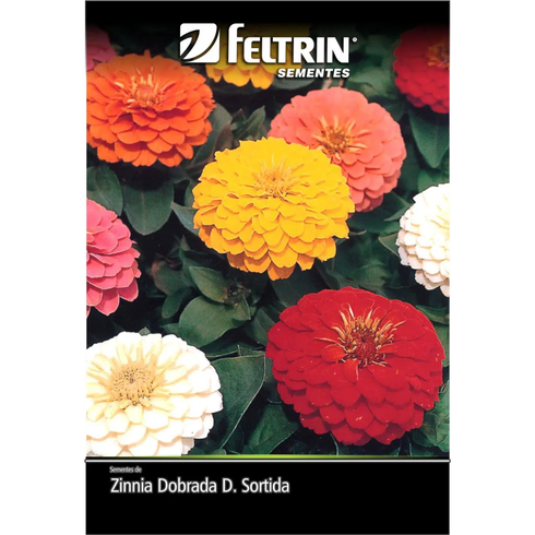 semente zinnia dobrada dahliaflora sortida feltrin eco 290 mg