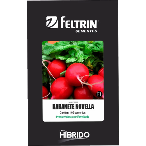 semente rabanete novella hibrido feltrin 100 sementes